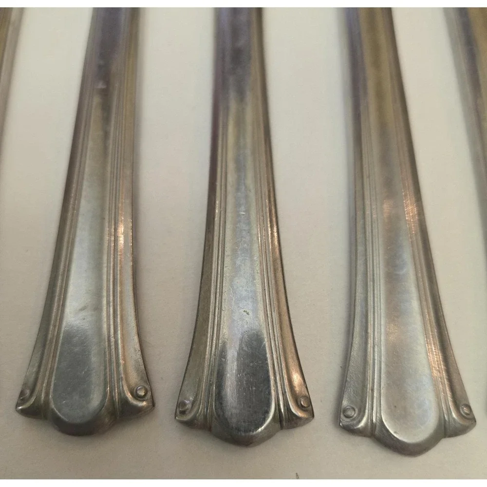 Set 6 Dinner Knives Vintage Northland Stainless Steel VOLTAIRE pattern GUC